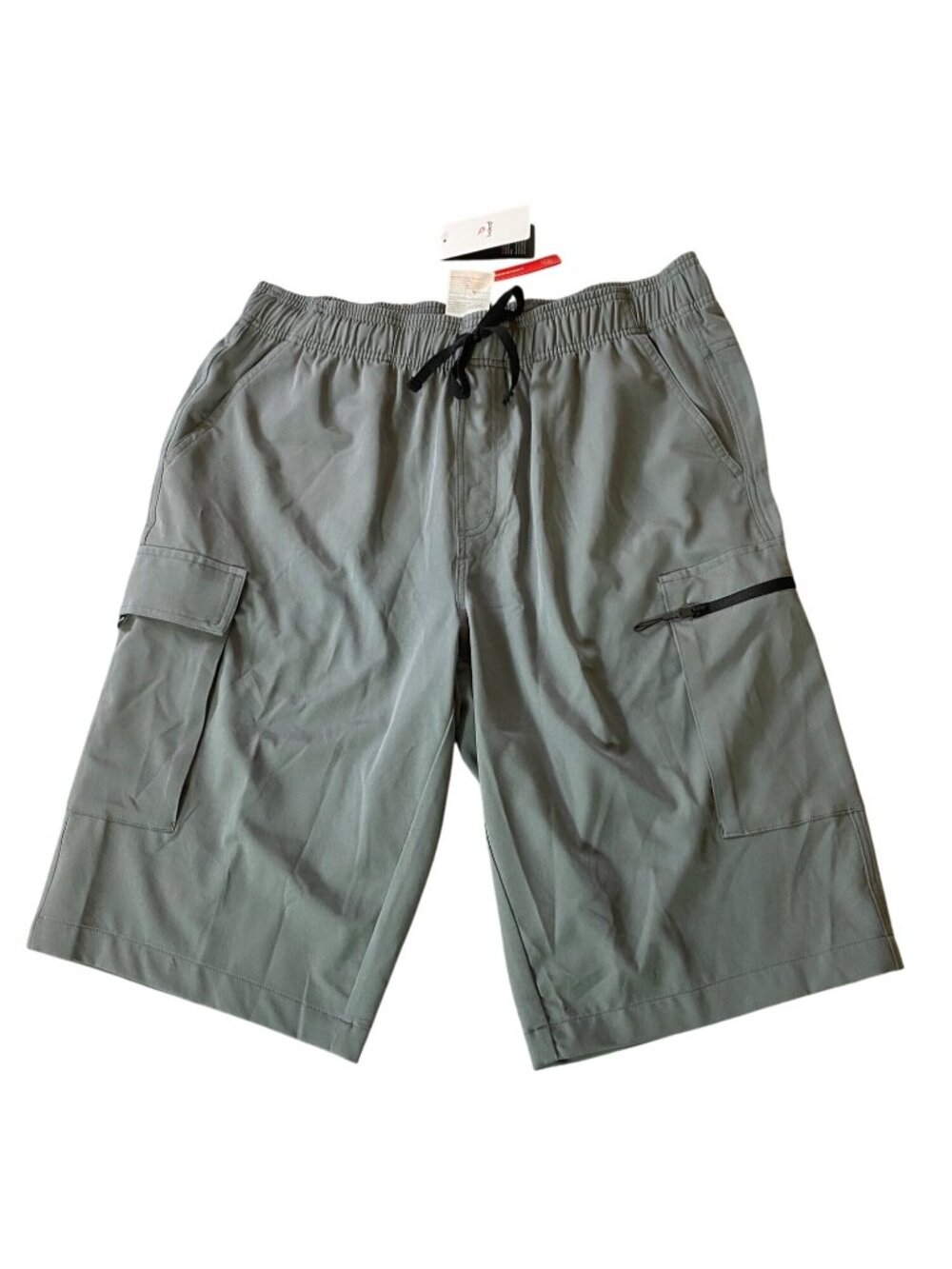 NWT Baleaf Gray Cargo Shorts UPF 50+ Lightweight Stretch Elastic Waist Large